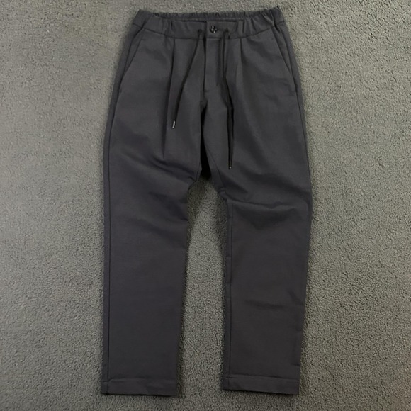Attachment Jogger Pants Mens Large Gray Pleated Elastic Waist KAZUYUKI KUMAGAI